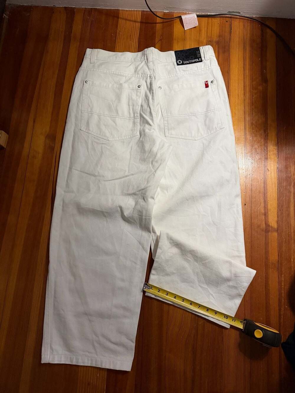 GRAIL Jesse pinkman Southpole Vintage Baggy Wide Leg White Denim Jeans Size 38
